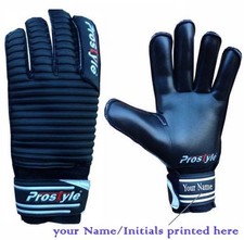 Goalkeeper Gloves Finger Save Football Goalie Roll Finger Gloves Size 4-11 BLACK