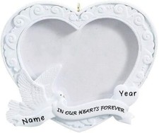 Personalized "IN OUR HEARTS PHOTO FRAME" Christmas Tree Ornament GIFT