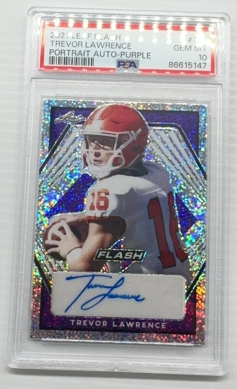 Trevor Lawrence Leaf Flash Portrait Autographs #TL1 Purple