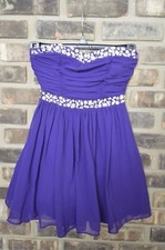 WINDSOR Women Dress Formal Evening Beaded Dress PURPLE Short Size 3 / 4 EUC! AG