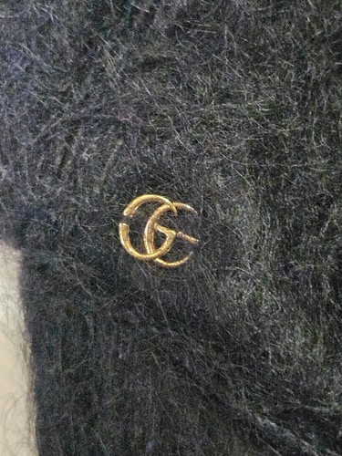 Autentico Cappello GUCCI Nero Mohair Coppa Nuovo con Etichetta con Ricevuta ~ Taglia "L" 59 23cm - Foto 4 di 11