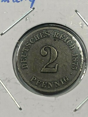 1875-G  Germany 2 Pfennig Foreign Coin #0978