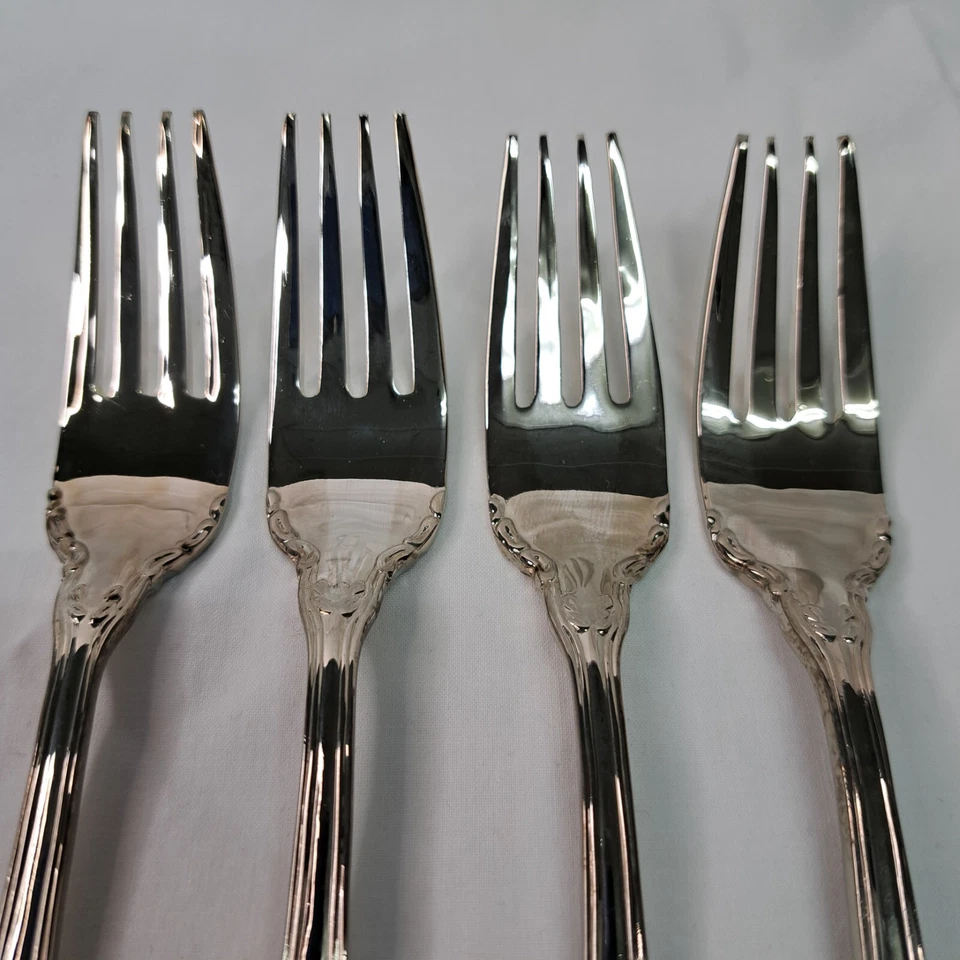 Godinger Grand Master Silverware Replacement Salad Forks Set Of 4 Silver Plate - Image 3 of 4
