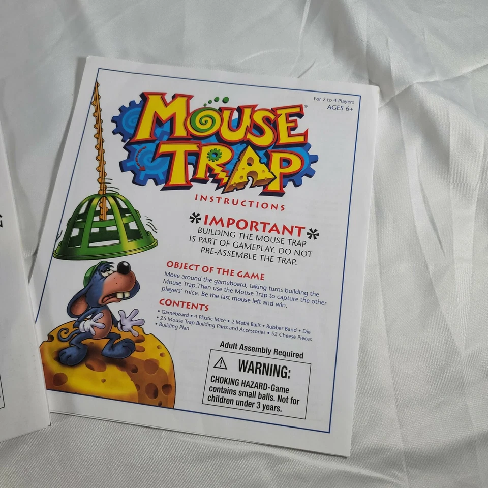 2005 Mouse Trap Instructions and Building Plan Board Game Replacement OEM - Image 3 of 4