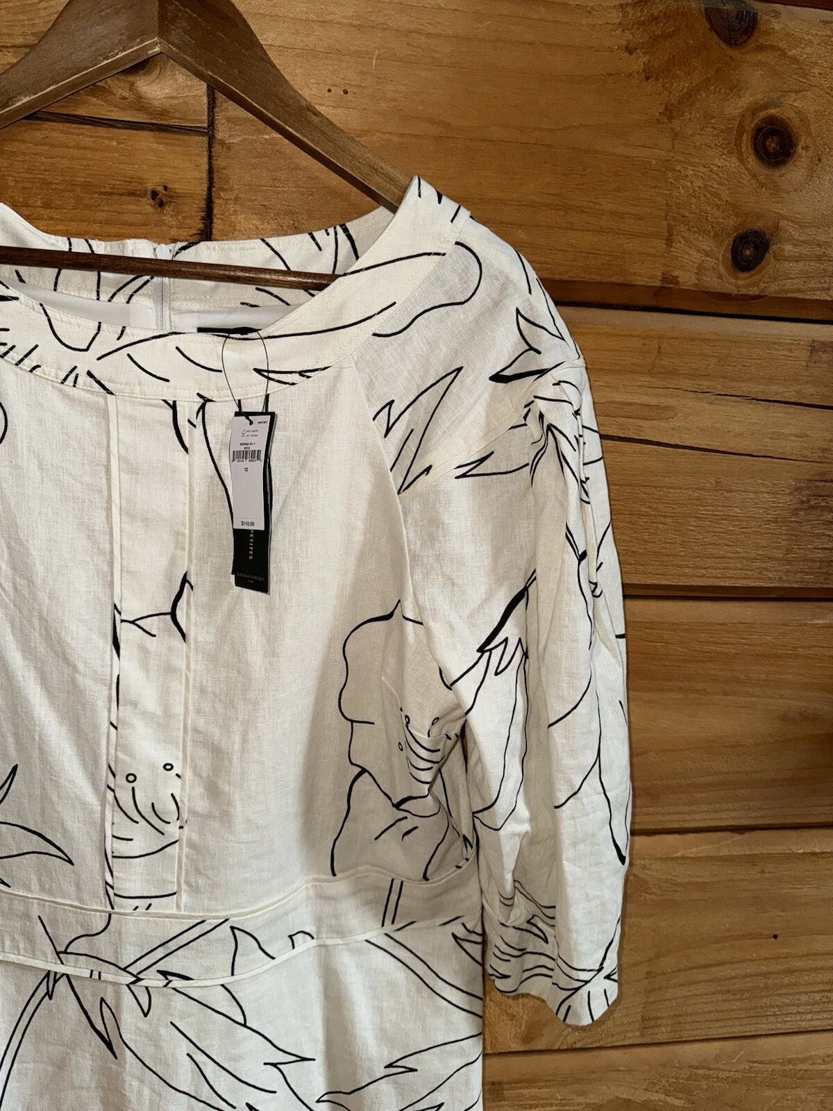 PALM ANGELS MINI ABITO Banana Republic MISTO LINO stone washed stampa tropicale 12 sbuffi Nuovo con etichette