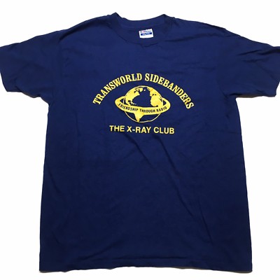 Transworld Sidebanders Vintage Radio X-Ray Club Blue Single Stitch T Shirt XL