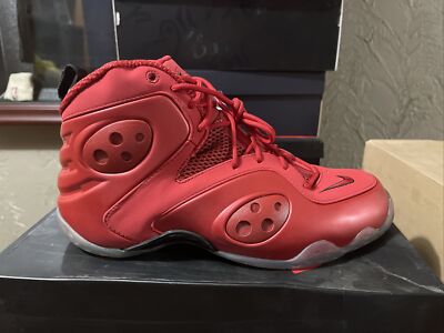 NIKE ZOOM ROOKIE UPTEMPO MORE UPTEMPO VARSITY RED-BLACK SZ 10