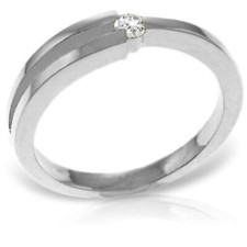 18K. SOLID GOLD RING WITH NATURAL CHANNEL SET DIAMOND (White Gold)