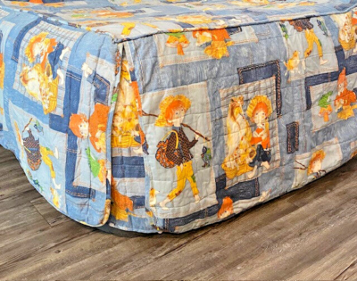 #ad #ad Vintage 70s Sears amp; Roebuck Tom Sawyer Collie Frog Fish Bedspread Twin Nostalgia $112.48