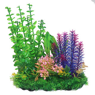Betta Choice 13 inch Green & Purple Combi Plant Aquarium Fish Tank Decoration