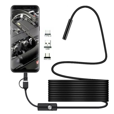 3in1 HD Endoscope Camera Micro Inspection Borescope Camera IP67 for Android PC