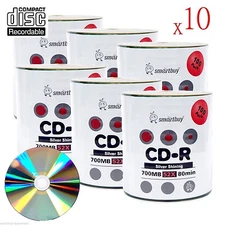 6000-Pack Smartbuy Blank CD-R 52X 700MB/80Min Shiny Silver Top Record Media Disc
