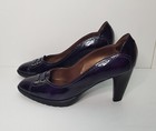 PETER KAISER SIZE 6.5UK EUR40 WOMENS PURPLE PATENT LEATHER HIGH HEEL COURT SHOES