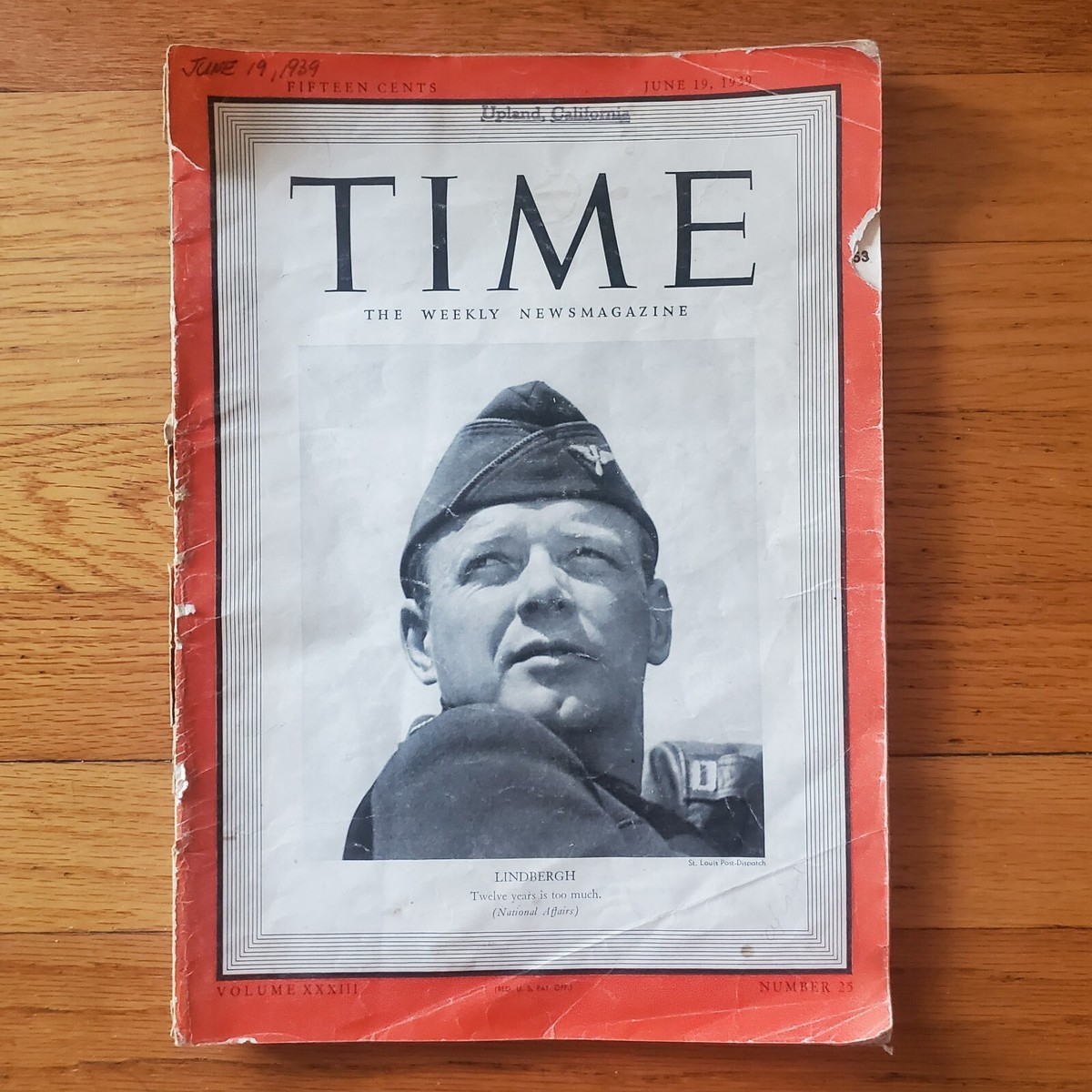Time Magazine Charles Lindbergh Cover Aviator Military Officer