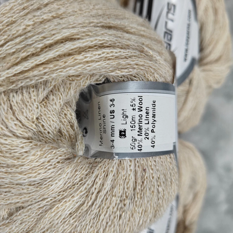 Lote de 8 madejas brillantes de lino merino hilos de hielo - peso ligero - 50 g cada uno Foto 4 de 4