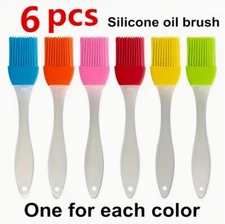 6Pcs Silicone Basting Pastry Barbecue oil Brush for BBQ Basting Kitchen Party US