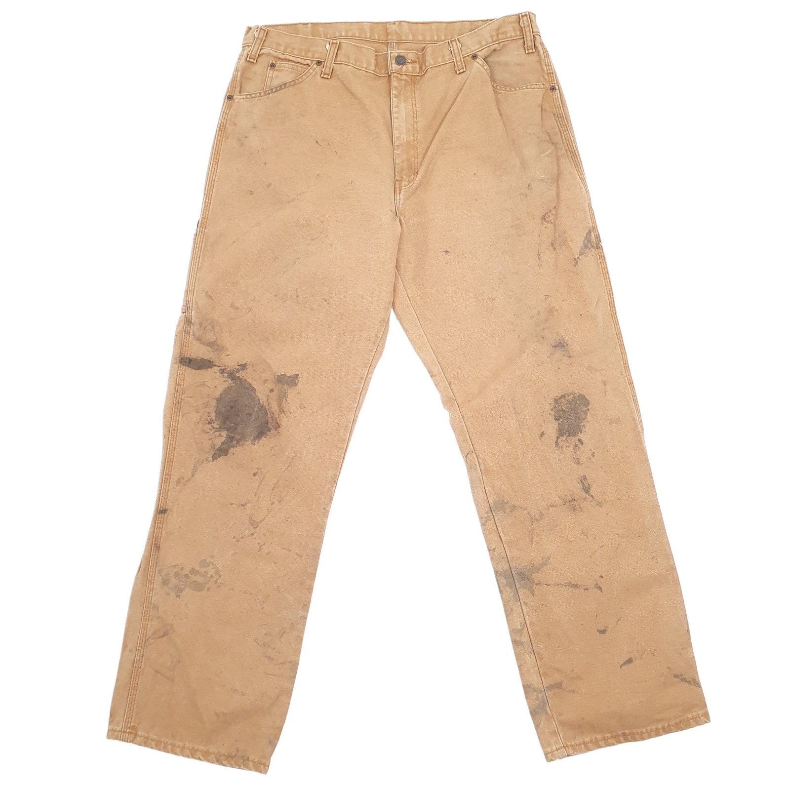 Mens DICKIES  Brown Carpenter Workwear Trousers W38 L31 image 2