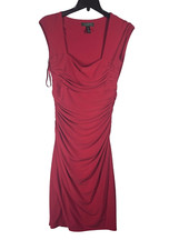 Lauren Ralph Lauren Red Ruched Cap Sleeve Sheath Dress Size 4 Preowned