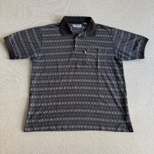 Vtg 90s PENGUIN SPORT Munsingwear Golf Polo Shirt Mens M Gray Geometric Pocket