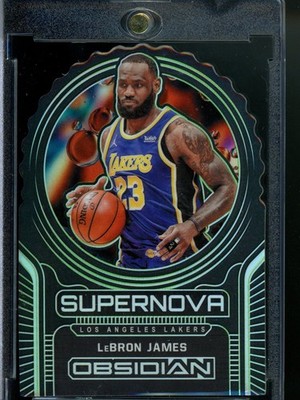 2020-21 Panini Obsidian #1 LeBron James Supernova Electric Etch Green #/25