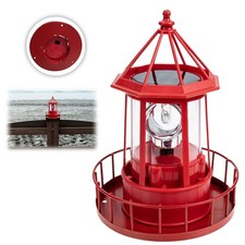 Solar Lighthouse Lamp Rotating Light Decor for Garden Porch Courtyard Pond