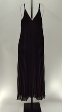 Michael Kors Maxi Pleat Slip Dress Black Basic Sleeved S