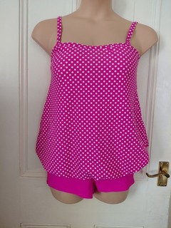 Cotton Traders 2 Piece Swimming Costume Size 16 Pink