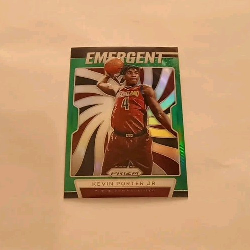 2019-20 Panini Prizm Emergent Green Prizms Kevin Porter Jr. RC Cavaliers Clipper