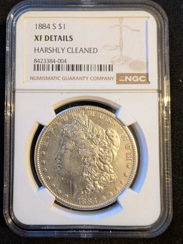 1884-S $1 Morgan Silver Dollar, Graded, XF Detail
