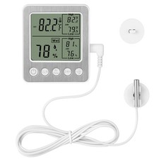 Digital Dual Channel Thermometer Hygrometer, Detachable Temp-Only Probe, 24H ...
