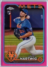 2024 Topps Chrome Grant Hartwig #45 Pink Refractors New York Mets