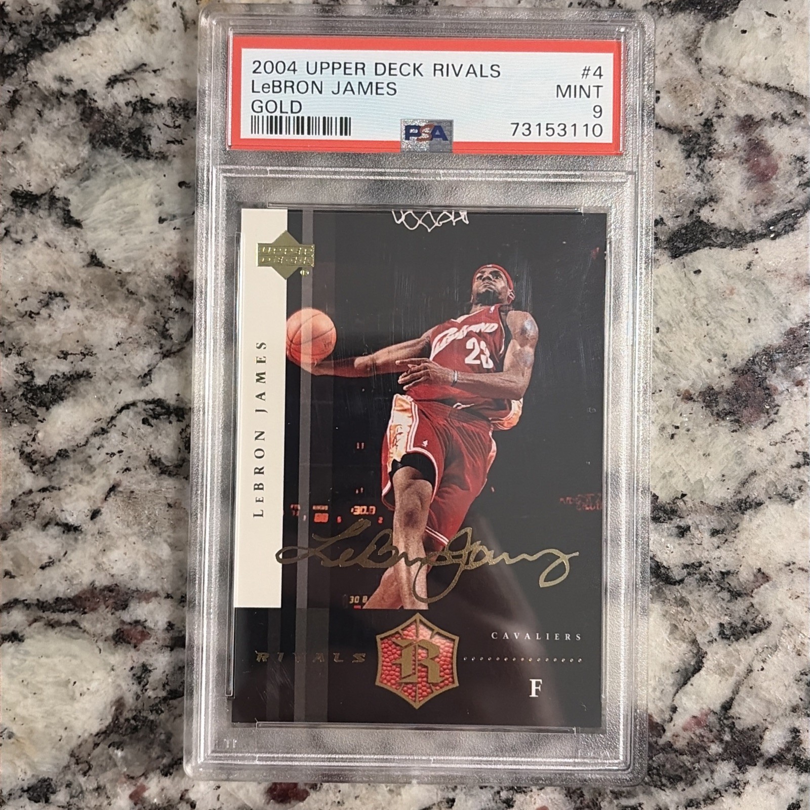 2004 Upper Deck Rivals LeBron James Gold Facsimile Auto PSA 9 Cavs #4 RARE