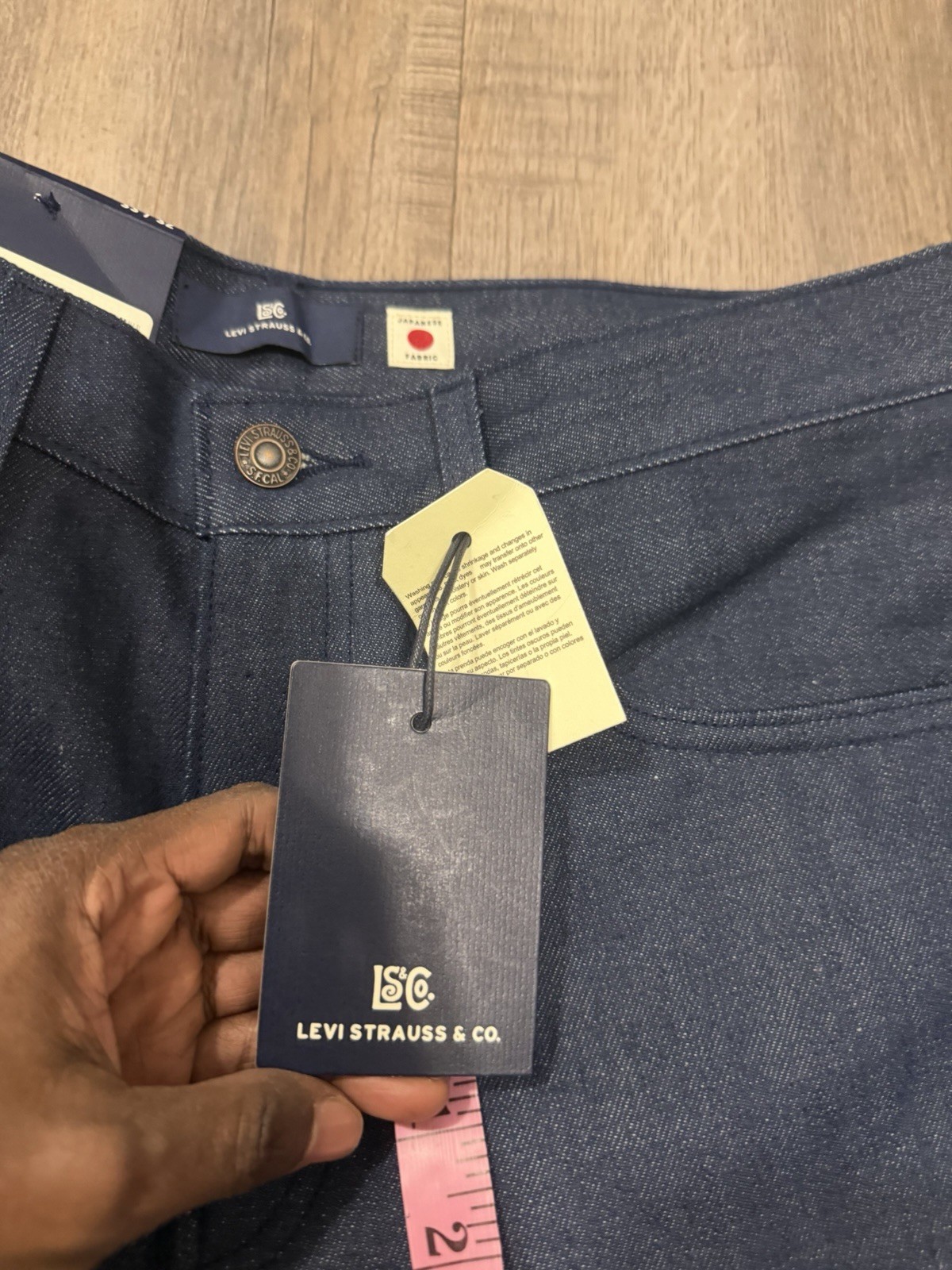 Levi's 505 Men's Selvedge Jeans Soft Rigid Dark Wash Blue Label Japanese Denim thumbnail 4