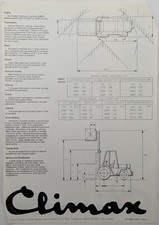 Original Coventry Climax Tough Terrain Fork Lift Spec Sheet,  TT 2.0, 2.5, 3.0