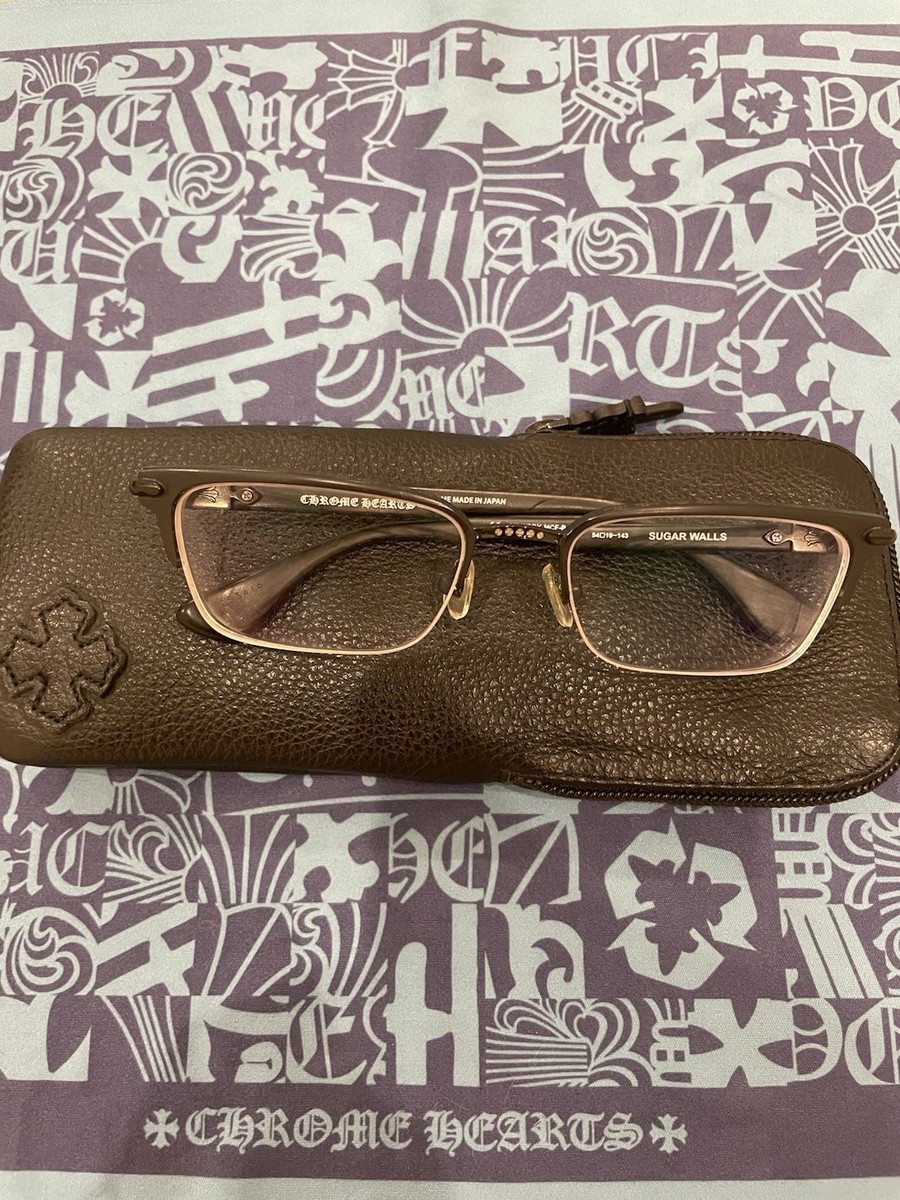 Chrome Hearts Sugar Walls Eye Glasses 54-19 141 Half Rim Black