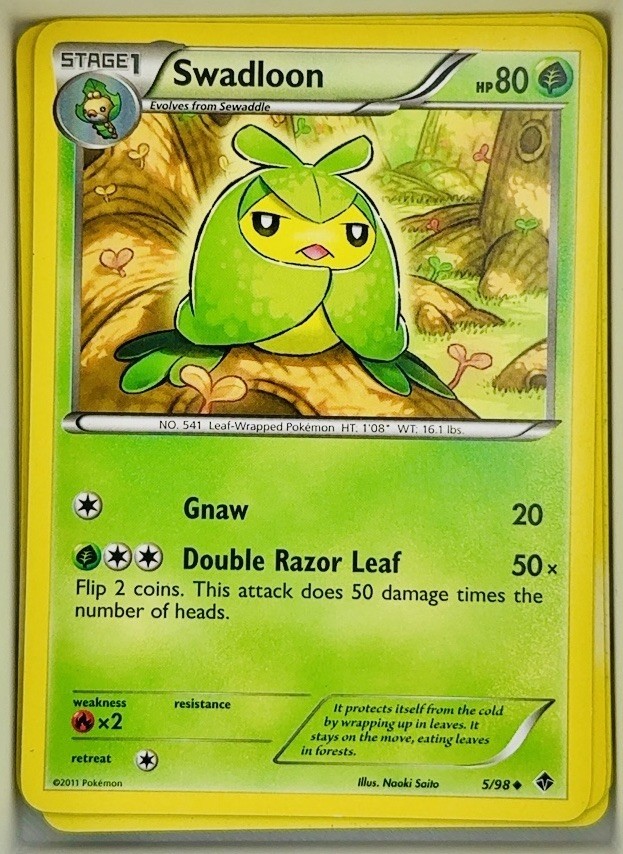 Swadloon 5/98 Regular Uncommon Black & White Emerging Powers Pokemon 2011 LP-NM