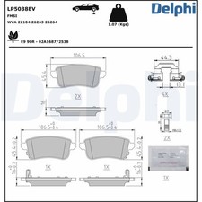 Delphi Bremsbeläge hinten für Renault Zoe