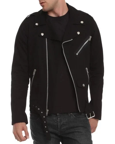 Mens Handmade Biker Jacket Black Motorcycle Goth Punk Moto 100% Cotton
Opens in a new window or tab