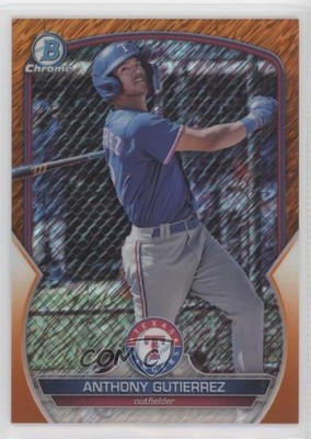 2023 Bowman Chrome Orange Shimmer Refractor 4/25 Anthony Gutierrez #BCP-166 14mx