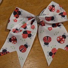 Ladybug Animal Print Bow Hair Clip with Rhinestone for Girls Pink One Size