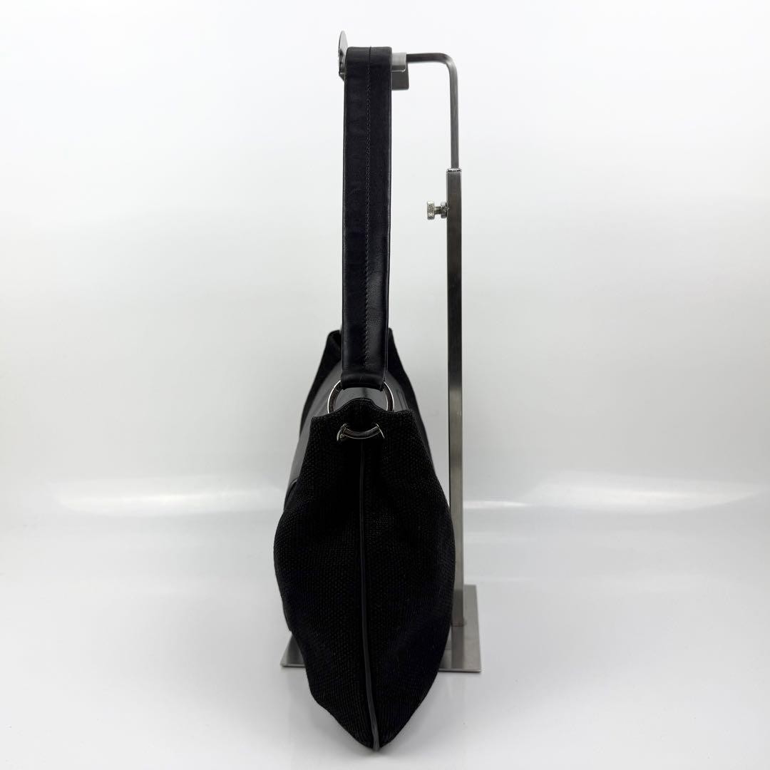 GUCCI Canvas Leather Shoulder Bag Black Authentic thumbnail 4