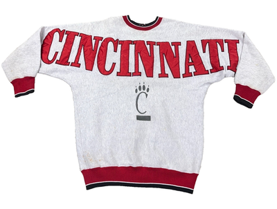 #ad #ad Vintage Cincinnati Bearcats Sweatshirt Adult Large Crewneck Spellout AOP 90s * $168.91
