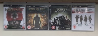 Sony PS3 Spiele Bundle x4 Homefront Deus Ex Fallout 3 Flashpoint Red River 