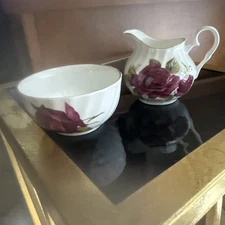 Vintage Sugar And Creamer Set Bone China 
