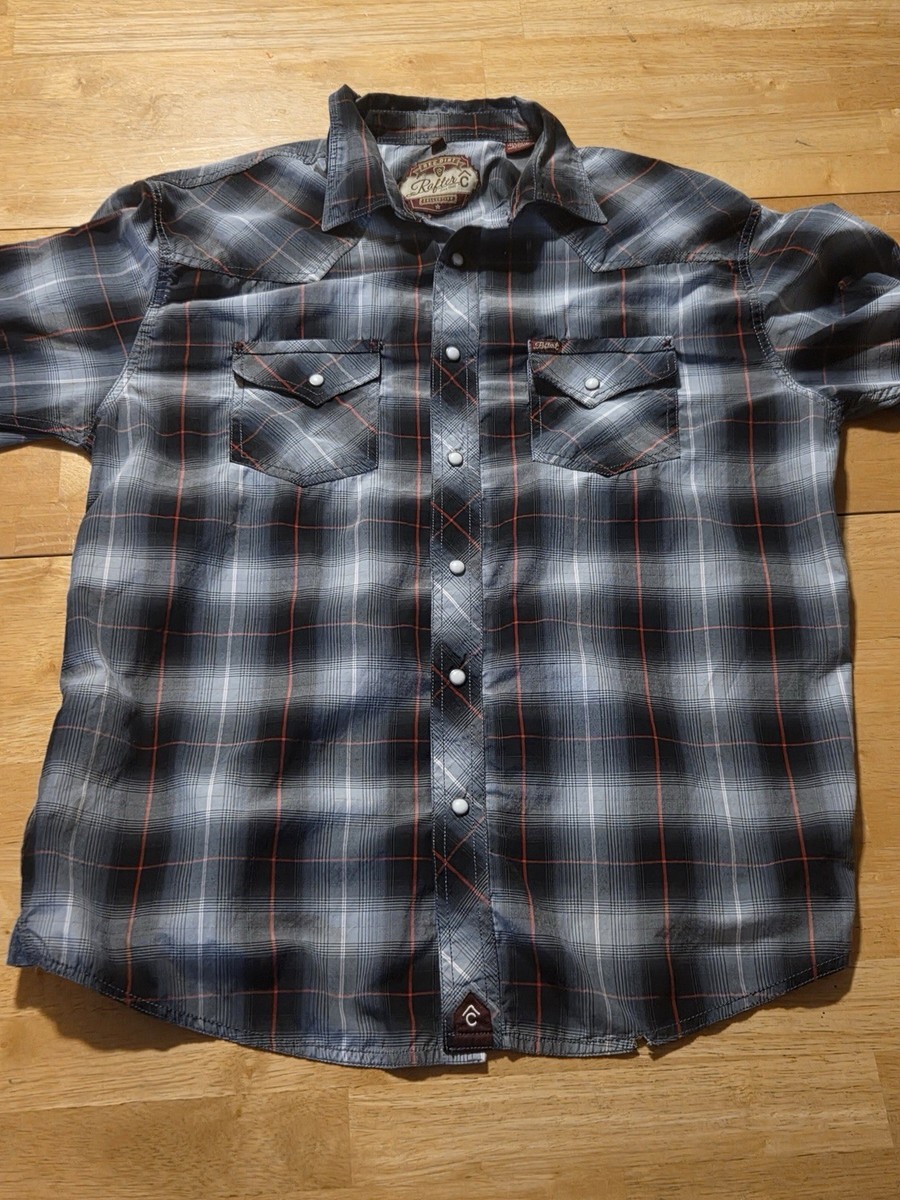 Rafter C Pearl Snap Shirt Long Sleeve Dirt Collection Red Black