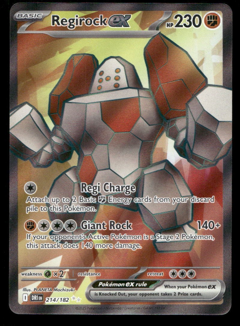 Regirock ex 214/182 Destined Rivals Holo NM/M Pokemon