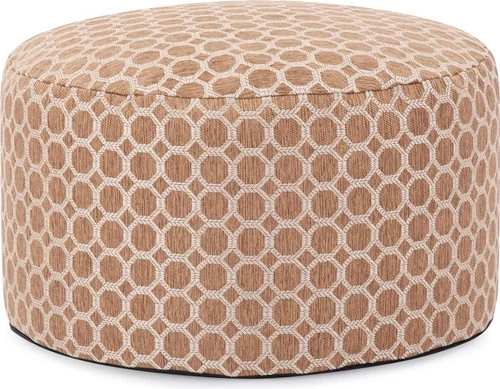 Gold Round Pouf Ottoman-Hand-Finished Luxury - Picture 4 of 4