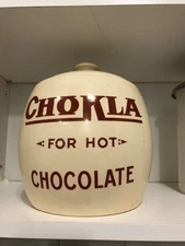 VINTAGE c1940 MINTY COORS CERAMIC SODA FNT “CHOKLA FOR HOT CHOCOLATE” MALT CROCK