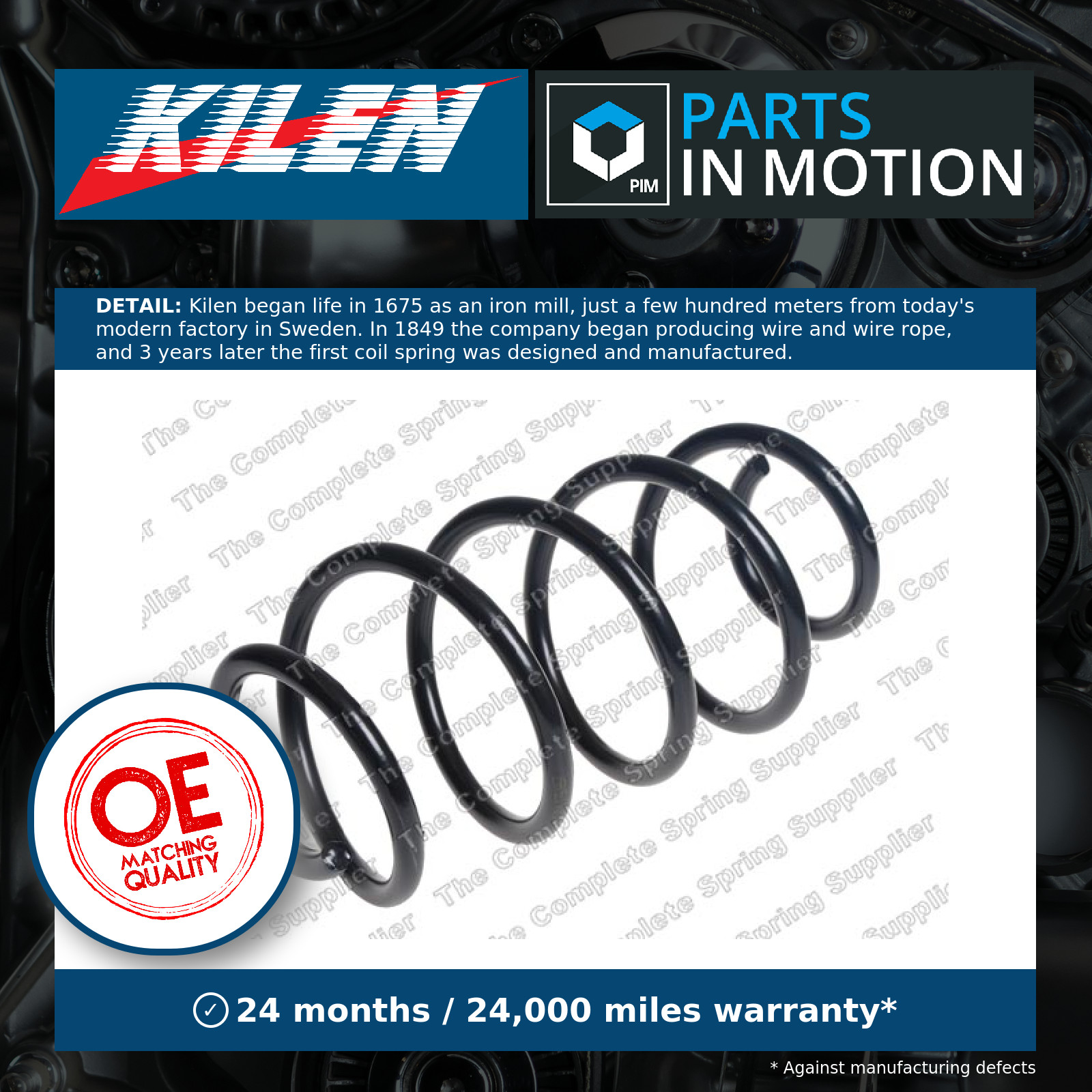 Coil Spring fits FORD MONDEO Mk5 2.0 Front 2014 on Suspension Kilen 1846563 New
