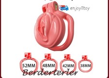 Male Chastity Cage Sissy Abstinence Restraint CB Lock Pink Cage Chastity Device
